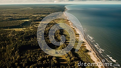 Coastal Splendor: A Breathtaking Aerial View of the German Baltic Sea Stock Photo