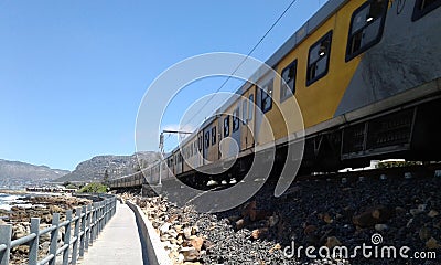 Coastal train, city living, Cape Town Stock Photo