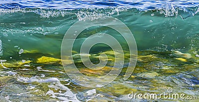 Coastal transparent sea/ocean wave Stock Photo