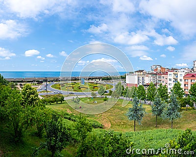 Coastal view from Trabzon city center. Editorial Stock Photo