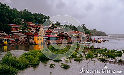 Coastal Village of India Stock Photo