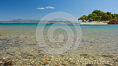 Sea lagoon. Galrokavos. Kassandra, Halkidiki, Northern Greece Stock Photo