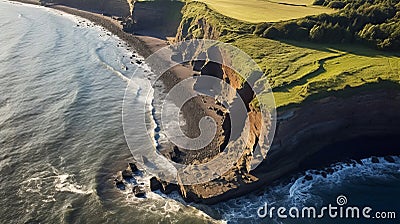 Coastline altered by coastal erosion Stock Photo