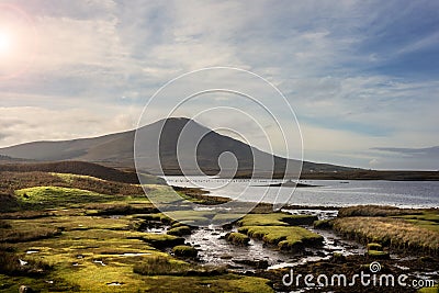 Rugged, jagged coastline of county Mayo, Ireland. Stock Photo