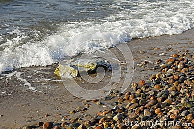 Coastline of the Baltic Sea and many pebbles Stock Photo