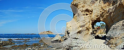 Coastline below Montage Resort Laguna Beach, California. Stock Photo