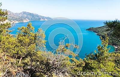 Coastline on Cennet Adasi island near Marmaris town in Turkey Stock Photo