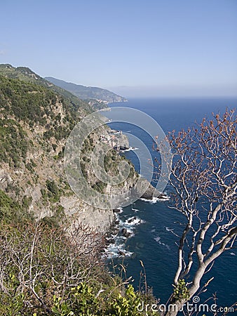 Coastline of Cinque Terre Stock Photo
