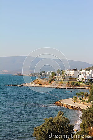 Coastline of Gulluk in Bodrum, Turkey Stock Photo