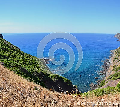 Coastline hike panorama Stock Photo