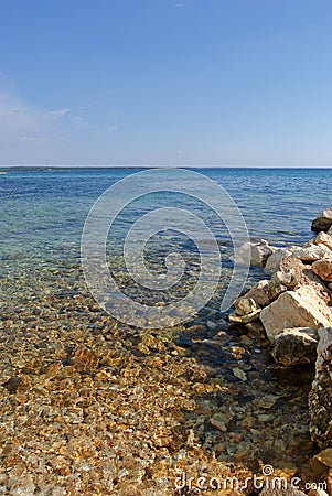 Coastline of the island of Pag in Croatia Stock Photo