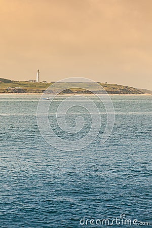 Coastline with lighthouse Hirtshals Denmark Stock Photo