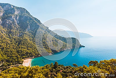 Coastline at Mediterranean sea near Fethiye Kabak Turkey Stock Photo