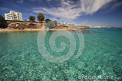 Coastline of Protaras, Cyprus Editorial Stock Photo