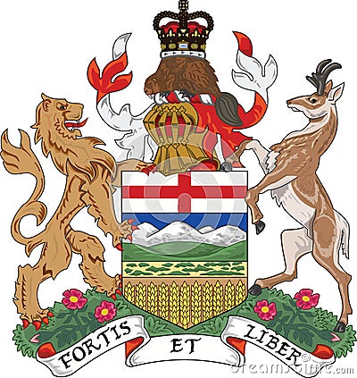 Coat of arms of ALBERTA, CANADA Vector Illustration