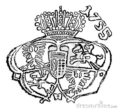 Coat of arms of Augustus III Stock Photo