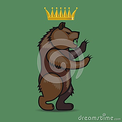 Coat of arms with a bear Vector Illustration