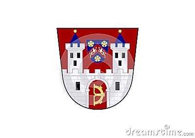 Coat of Arms of Biskupice Pulkov Stock Photo