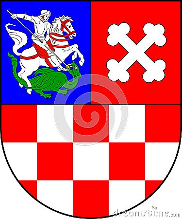 Coat of arms of Bjelovar-Bilogora County in Croatia Vector Illustration
