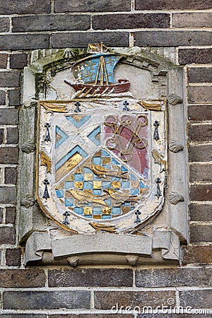 Coat of Arms of the Borough of Hove in Brighton, East Sussex on March 6 2024 Editorial Stock Photo