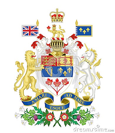 Coat of arms of Canada Vector Illustration