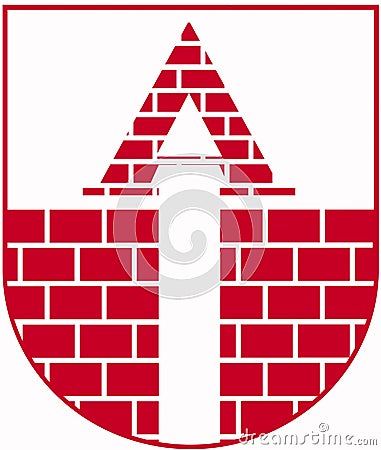 Coat of arms of the city of AleksandrÃ³w Kujawski. Poland Stock Photo