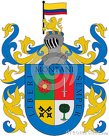 Coat of arms of the city of Bucaramanga. Colombia Editorial Stock Photo