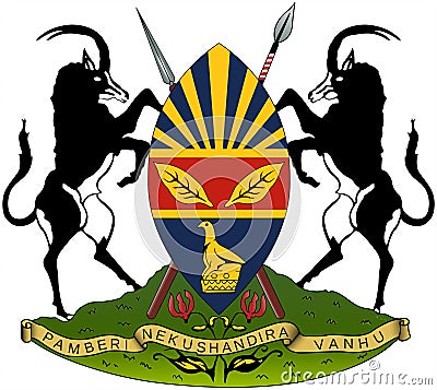 Coat of arms of the city of Harare. Zimbabwe Stock Photo