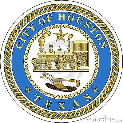 Coat of arms of the city of Houston. America. USA Stock Photo