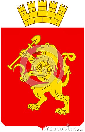 Coat of arms of the city of Krasnoyarsk. Russia Stock Photo