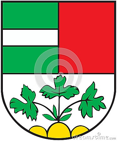 Coat of arms of the city of Laupheim. Germany Stock Photo