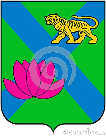 Coat of arms of the city of Lesozavodsk, Primorsky Territory Stock Photo