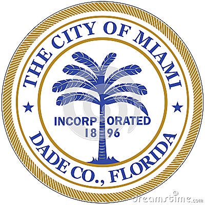 Coat of arms of the city of Miami. State of Florida. USA Stock Photo