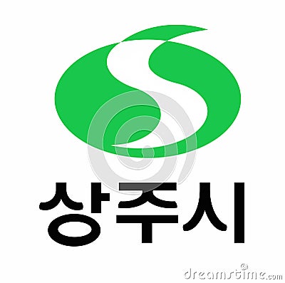Coat of arms of the city of Sanju. South Korea Stock Photo