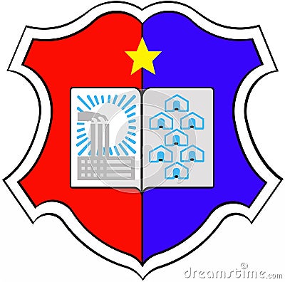 Coat of arms of the city of Semipalatinsk, 1968, Kazakhstan Stock Photo