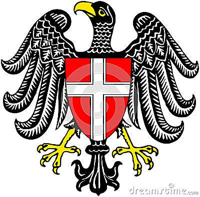 Coat of arms of the city of Vienna. Austria Stock Photo