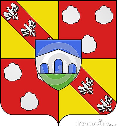 Coat of arms of the commune of Saint-Max. France Stock Photo