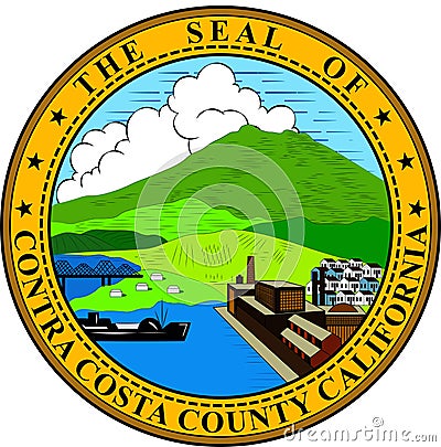 Coat of arms of Contra Costa County in California, United States Vector Illustration