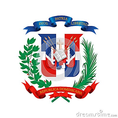 Coat of arms of Dominican Republic Vector Illustration