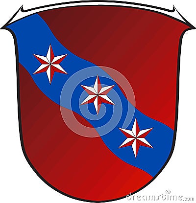 Coat of arms of Erbach in Hesse, Germany Vector Illustration