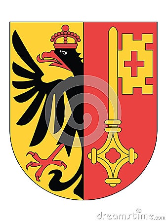 Coat of Arms of Geneva Vector Illustration