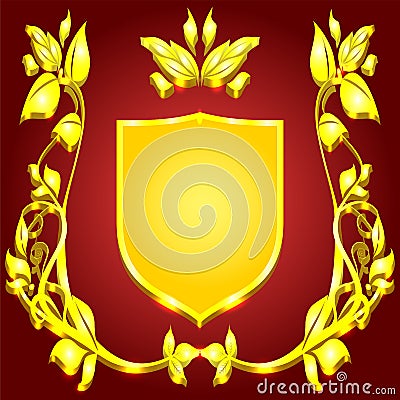 coat of arms gold monogram Vector Illustration