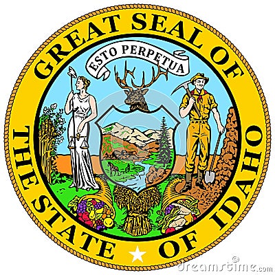 Coat of arms of Idaho state in USA Vector Illustration