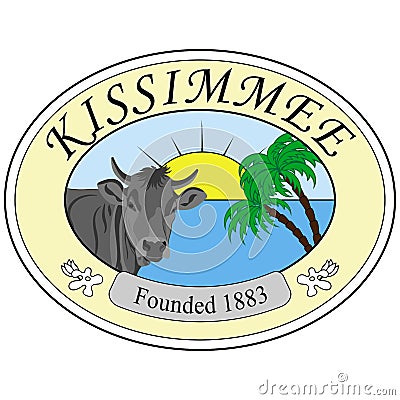 Coat of arms of Kissimmee in Osceola County in Florida of USA Vector Illustration