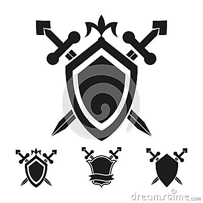 Coat of arms knight shield templates Vector Illustration