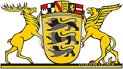 Coat of arms of the land of Baden-WÃ¼rttemberg. Germany Stock Photo