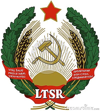 Coat of arms of the Lithuanian Soviet Socialist Republic Stock Photo