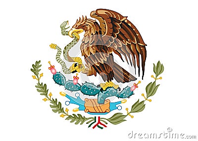 Coat of arms of Mexico Vector Illustration