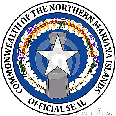 Coat of arms of the Northern Mariana Islands. USA. Editorial Stock Photo