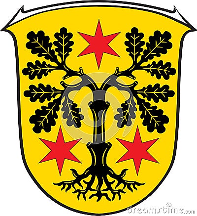 Coat of arms of Odenwaldkreis is a district in Hesse, Germany Vector Illustration
